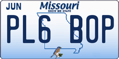 MO license plate PL6B0P