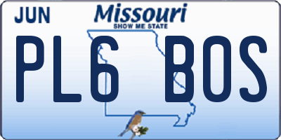 MO license plate PL6B0S