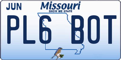 MO license plate PL6B0T
