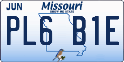 MO license plate PL6B1E