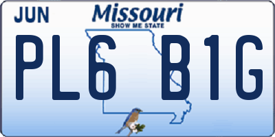 MO license plate PL6B1G
