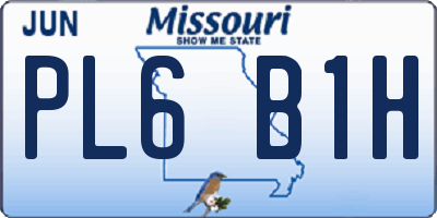 MO license plate PL6B1H