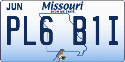 MO license plate PL6B1I