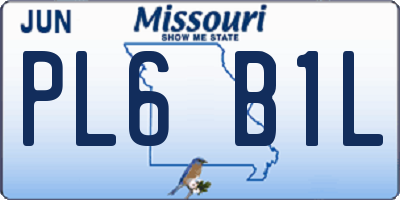 MO license plate PL6B1L