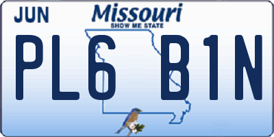 MO license plate PL6B1N