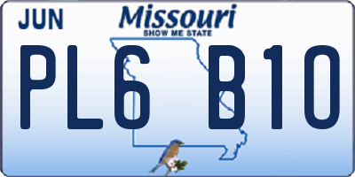 MO license plate PL6B1O