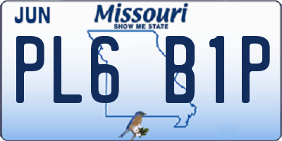 MO license plate PL6B1P