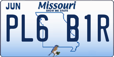 MO license plate PL6B1R