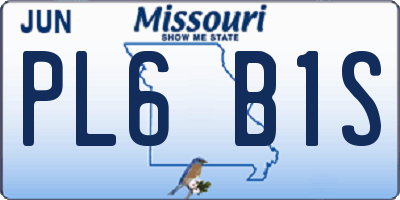 MO license plate PL6B1S