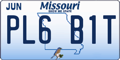 MO license plate PL6B1T
