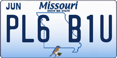 MO license plate PL6B1U