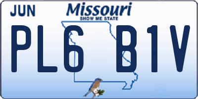 MO license plate PL6B1V