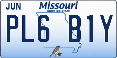MO license plate PL6B1Y