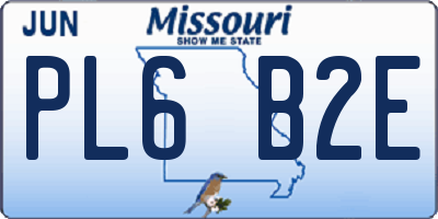 MO license plate PL6B2E