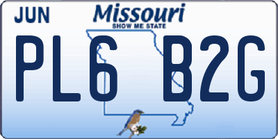 MO license plate PL6B2G
