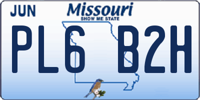 MO license plate PL6B2H