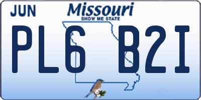 MO license plate PL6B2I