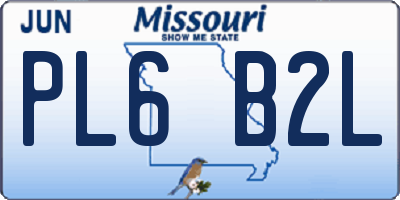 MO license plate PL6B2L