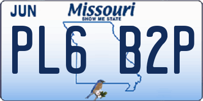 MO license plate PL6B2P