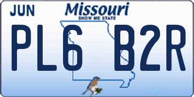 MO license plate PL6B2R