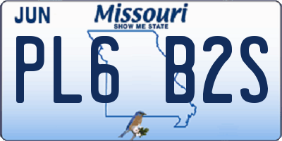 MO license plate PL6B2S