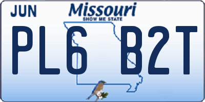 MO license plate PL6B2T