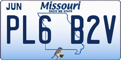 MO license plate PL6B2V