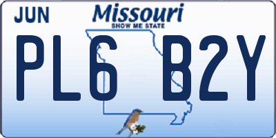 MO license plate PL6B2Y