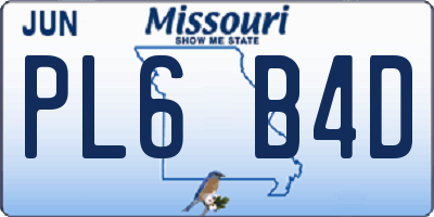 MO license plate PL6B4D
