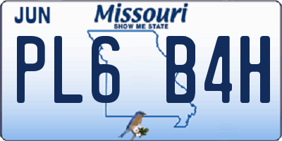MO license plate PL6B4H