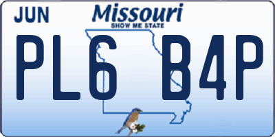 MO license plate PL6B4P