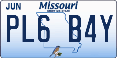 MO license plate PL6B4Y