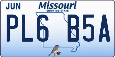 MO license plate PL6B5A