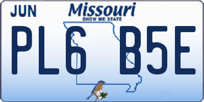 MO license plate PL6B5E