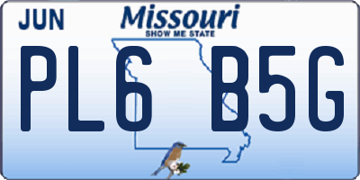 MO license plate PL6B5G