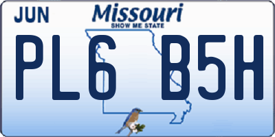 MO license plate PL6B5H