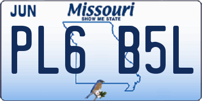 MO license plate PL6B5L