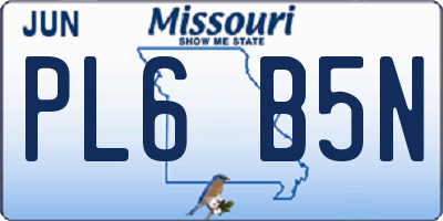 MO license plate PL6B5N