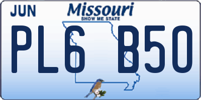 MO license plate PL6B5O