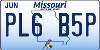 MO license plate PL6B5P