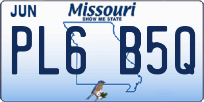 MO license plate PL6B5Q