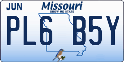 MO license plate PL6B5Y