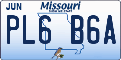 MO license plate PL6B6A