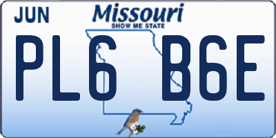 MO license plate PL6B6E