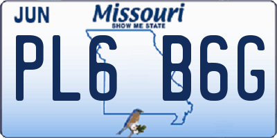 MO license plate PL6B6G