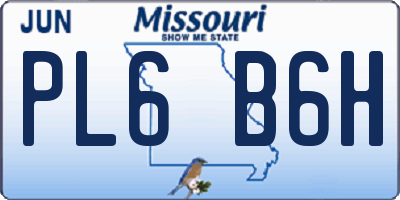 MO license plate PL6B6H