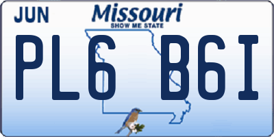 MO license plate PL6B6I