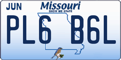 MO license plate PL6B6L