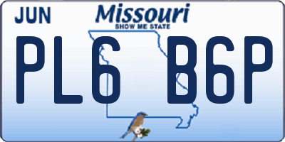 MO license plate PL6B6P