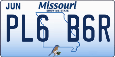 MO license plate PL6B6R